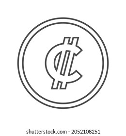 Costa Rica Colon coin outline icon. High quality and very suitable for your design, web design, mobile app design, etc. Flat design vector illustration.