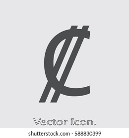Costa Rica Colon icon isolated sign symbol and flat style for app, web and digital design. Vector illustration.