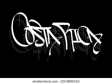 COSTA RICA country graffiti tag style art