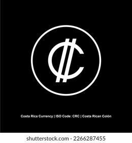 Costa Rica Currency Symbol, Costa Rican Colón Icon, CRC Sign. Vector Illustration
