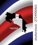 Costa Rica Election Background Featuring National Map Silhouette Flag Colors And Voting poster