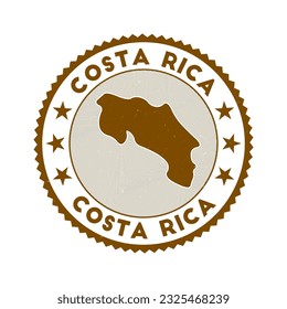 Costa Rica emblem. Country round stamp with shape of Costa Rica, isolines and round text. Awesome badge. Captivating vector illustration.