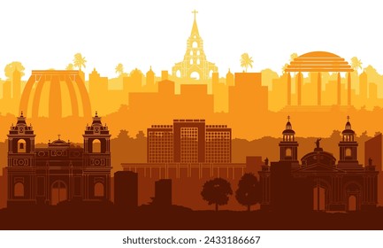 Costa Rica famous landmark silhouette style,vector illustration