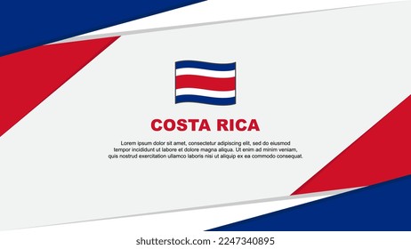 Costa Rica Flagge abstrakte Hintergrund Design-Vorlage. Costa Rica Independence Day Banner Cartoon Vektorgrafik. Costa Rica