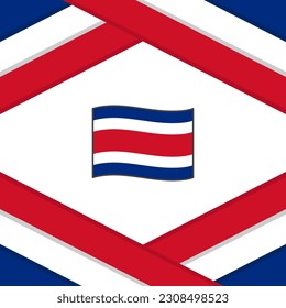 Costa Rica Flag Abstract Background Design Template. Costa Rica Independence Day Banner Social Media Post. Costa Rica Template