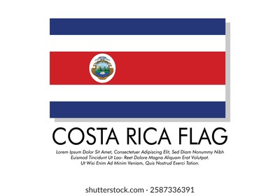 Costa Rica flag banner Costa Rica flag with white background illustration design Costa Rica independence day banner design 