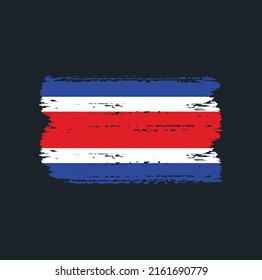 Costa Rica Flag Brush. National Flag