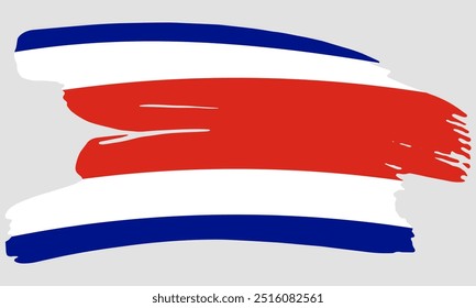 Costa Rica flag brush paint texture. Grunge Costa Rica flag. Costa Rica emblem brush