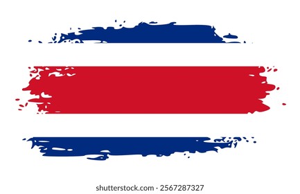 Costa Rica flag brush stroke. banner vector illustration. Vector illustration eps10.