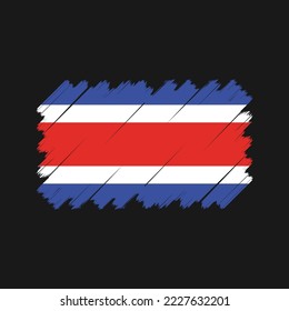 Costa Rica Flag Brush Vector Illustration