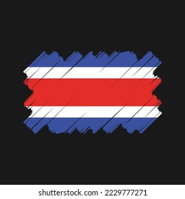 Ilustración del vector de pincel de bandera de Costa Rica