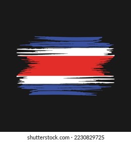 Costa Rica Flag Brush Vector Illustration