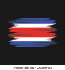 Costa Rica Flag Brush Vector Illustration
