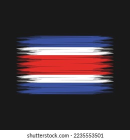Costa Rica Flag Brush Vector Illustration