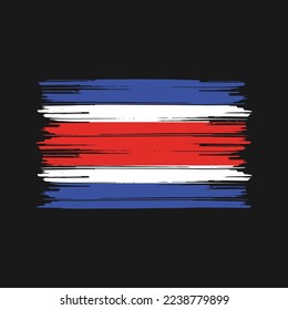 Costa Rica Flag Brush Vector Illustration