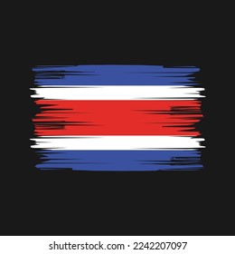 Costa Rica Flagge Pinselstrich Vektorgrafik