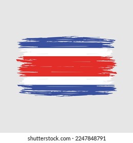 Costa Rica Flagge Pinselstrich Vektorgrafik