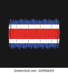 Costa Rica Flag Brush Vector Illustration