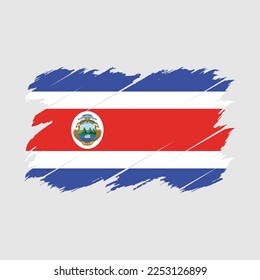 Costa Rica Flag Brush Vector Illustration