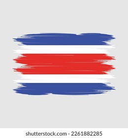 Costa Rica Flagge Pinselstrich Vektorgrafik