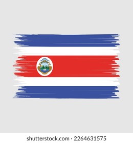 Costa Rica Flag Brush Vector Illustration
