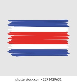 Costa Rica Flag Brush Vector Illustration