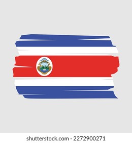 Costa Rica Flagge Pinselstrich Vektorgrafik