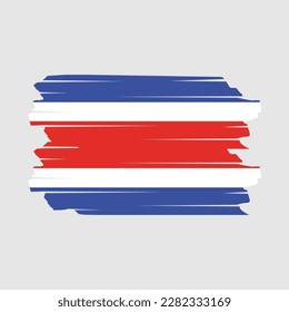 Costa Rica Flag Brush Vector Illustration