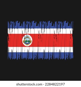 Costa Rica Flag Brush Vector Illustration