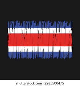 Costa Rica Flag Brush Vector Illustration