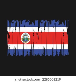 Costa Rica Flag Brush Vector Illustration