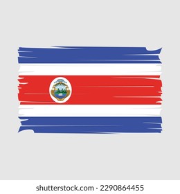 Costa Rica Flag Brush Vector Illustration