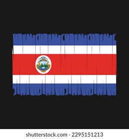 Costa Rica Flag Brush Vector Illustration