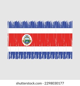 Ilustración del vector de pincel de bandera de Costa Rica