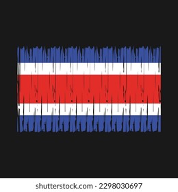 Ilustración del vector de pincel de bandera de Costa Rica