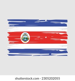 Costa Rica Flag Brush Vector Illustration