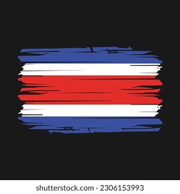 Costa Rica Flag Brush Vector Illustration
