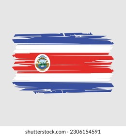 Costa Rica Flag Brush Vector Illustration