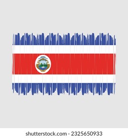 Costa Rica Flag Brush Vector Illustration