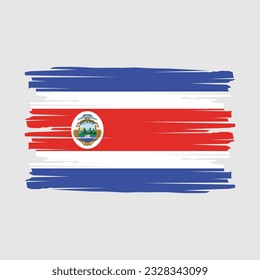 Costa Rica Flag Brush Vector Illustration