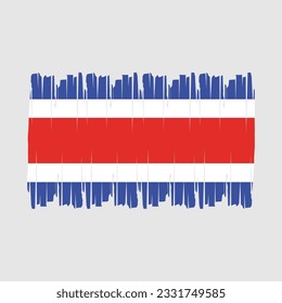 Costa Rica Flag Brush Vector Illustration