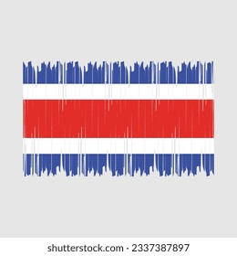 Costa Rica Flag Brush Vector Illustration