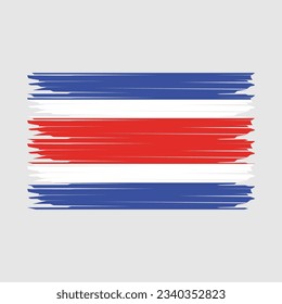 Costa Rica Flag Brush Vector Illustration