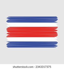 Costa Rica Flag Brush Vector Illustration