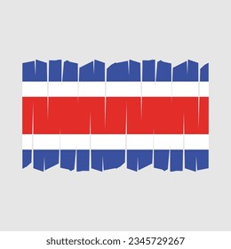 Costa Rica Flag Brush Vector Illustration