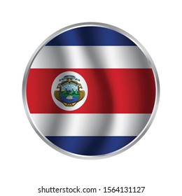 Costa Rica Flag, button Costa Rica Flag.