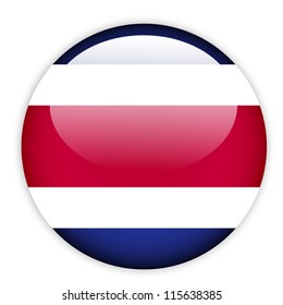 Costa Rica flag button on white