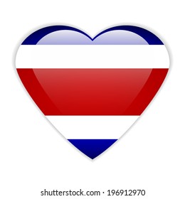 Costa Rica flag button on a white background. Vector illustration.