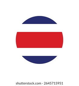 Costa Rica Flag Button, Round Costa Rica flag icon, Costa Rica flag badge Vector