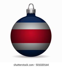 costa rica flag christmas ball vector